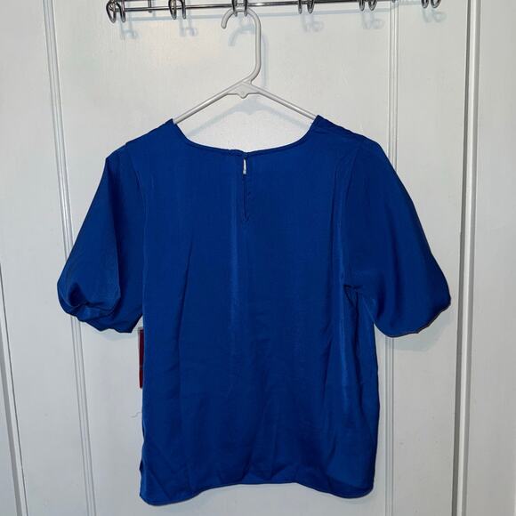 New Vince Camuto Puff Short Sleeve Blouse Sapphire Blue size S - Picture 6 of 8